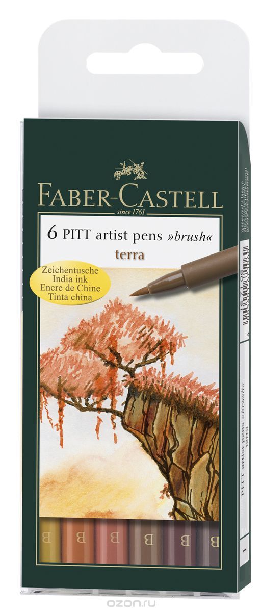Faber-Castell     Pitt Artist Pens Terra 6 