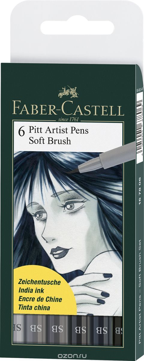 Faber-Castell     Pitt Artist Pens Soft Brush 6 